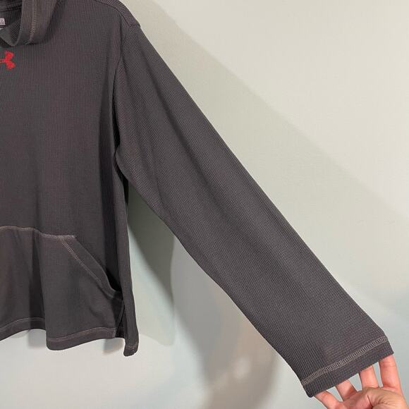 Under Armour Youth Grey Waffle Knit Pullover Hoodie Size YXL - Picture 7 of 9
